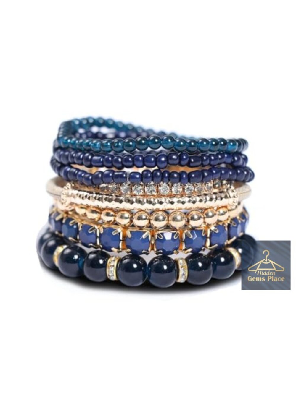 Stackable Multilayer Bohemian Crystal Bead Bracelet Set Stretch Bangle Jewelry